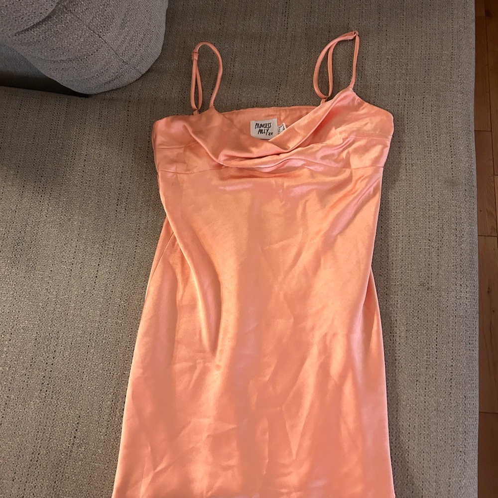 Princess Polly Coral Satin Dress